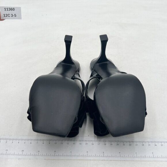 FSJ Women Sexy Two Bows Open Toe Mules Stiletto High Heel Slip On Party Evening - Picture 6 of 7